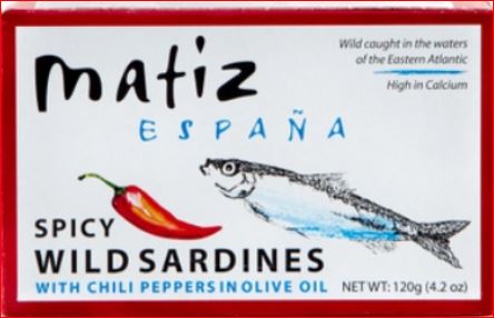 Matiz Spicy Sardines in Olive Oil 4.2 oz.  